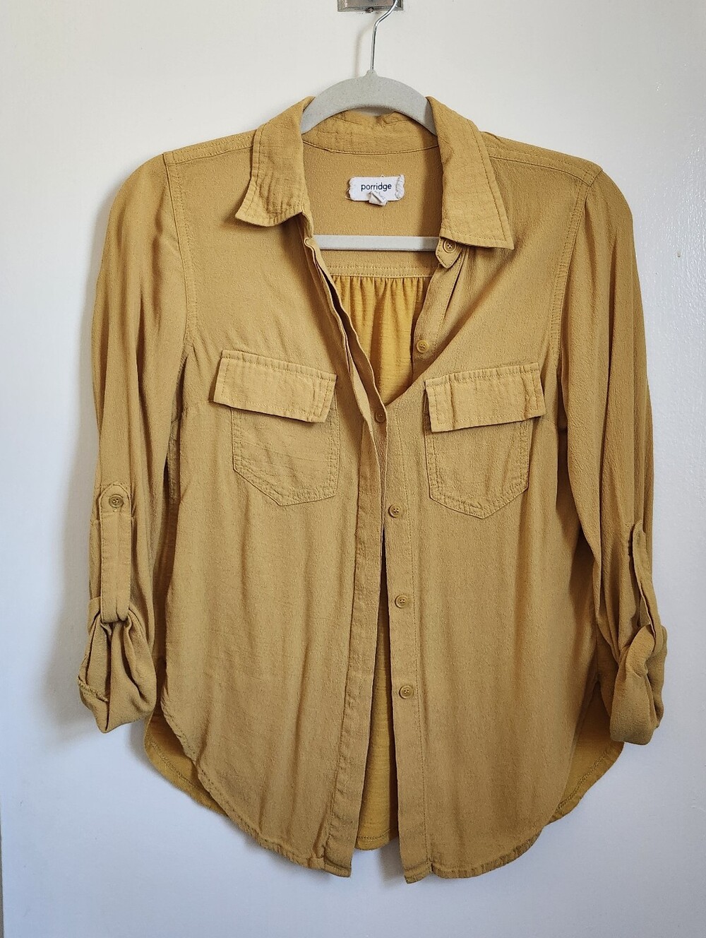 Porridge Mustard Button-Front Women's Shirt XS